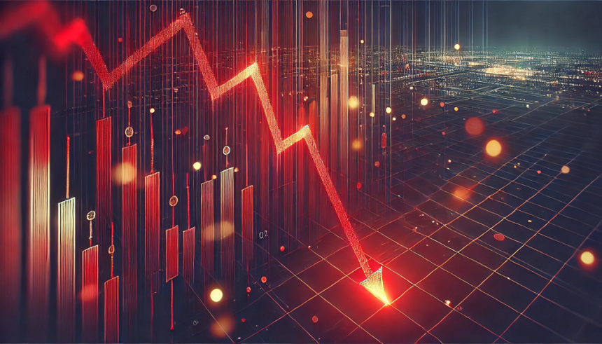 Cayeron los precios de bitcoin, las criptomonedas y las acciones. Fuente: imagen generada por CriptoNoticias mediante Dall-E, de OpenAI.