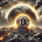 ¿Qué pasará con bitcoin en un escenario de crisis mundial? Imagen generada por CriptoNoticias mediante Dall-E, de OpenAI.