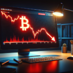 Cae el precio de bitcoin. - Fuente: Dall-E, por OpenAI.