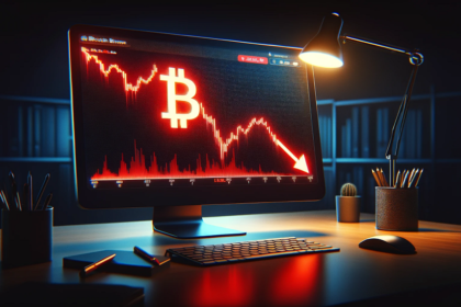 Cae el precio de bitcoin. - Fuente: Dall-E, por OpenAI.